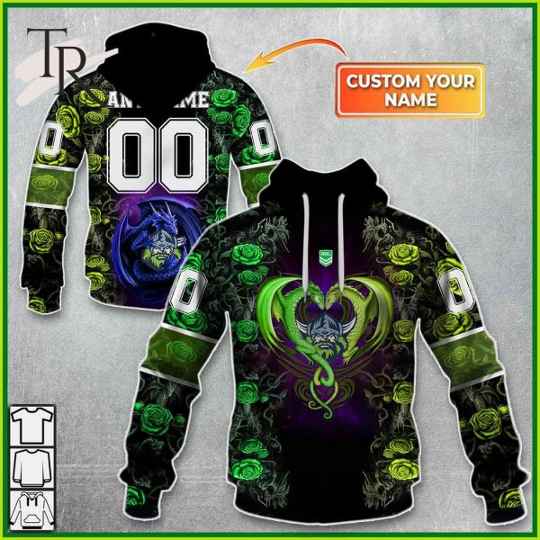 NRL Canberra Raiders Rose Dragon Hoodie 3D