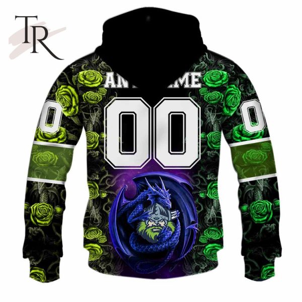 NRL Canberra Raiders Rose Dragon Hoodie 3D