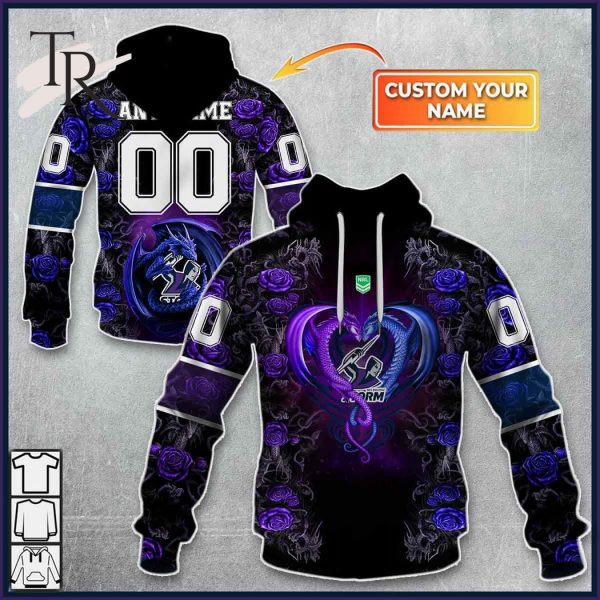 NRL Melbourne Storm Rose Dragon Hoodie 3D