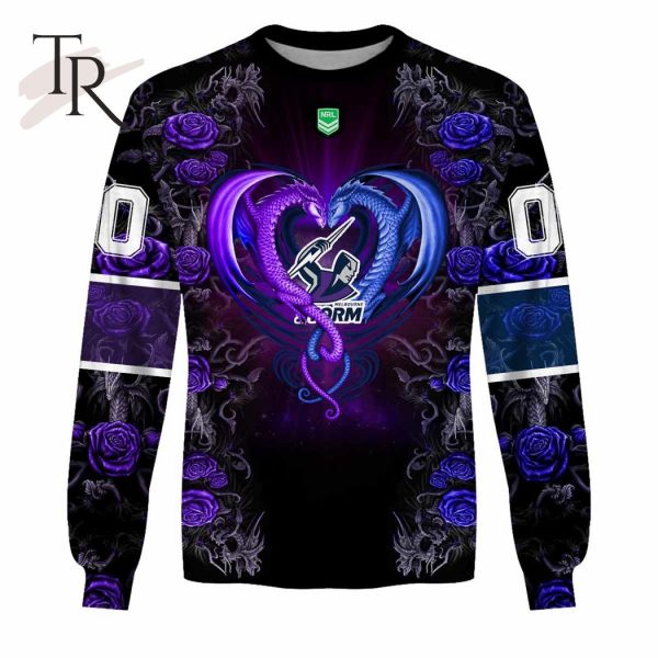 NRL Melbourne Storm Rose Dragon Hoodie 3D