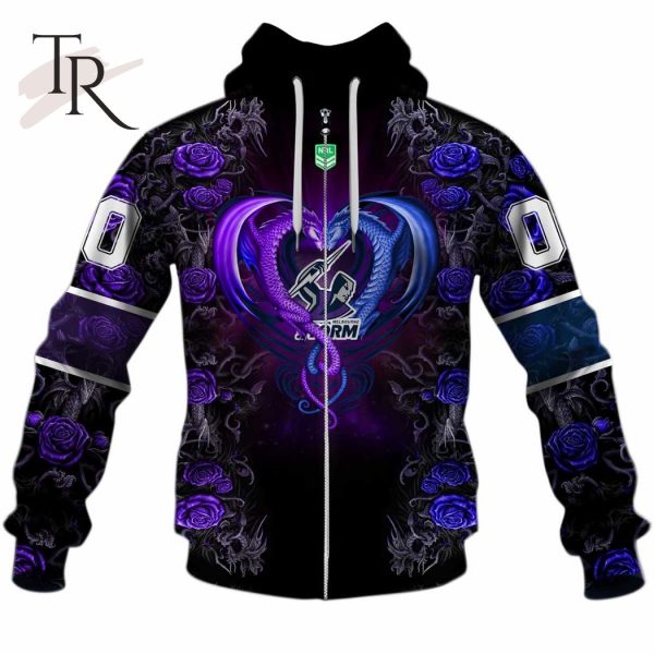 NRL Melbourne Storm Rose Dragon Hoodie 3D