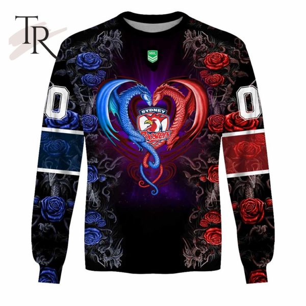 NRL Sydney Roosters Rose Dragon Hoodie 3D