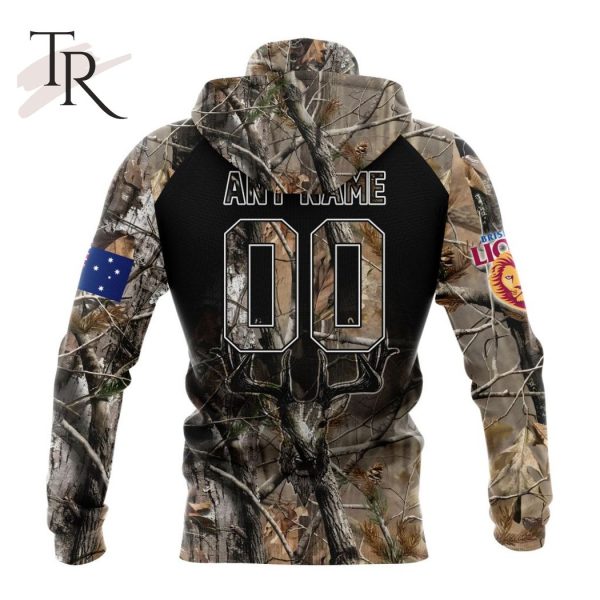 Personalized AFL Brisbane Lions Special Camo Realtree Hunting Hoodie 3D
