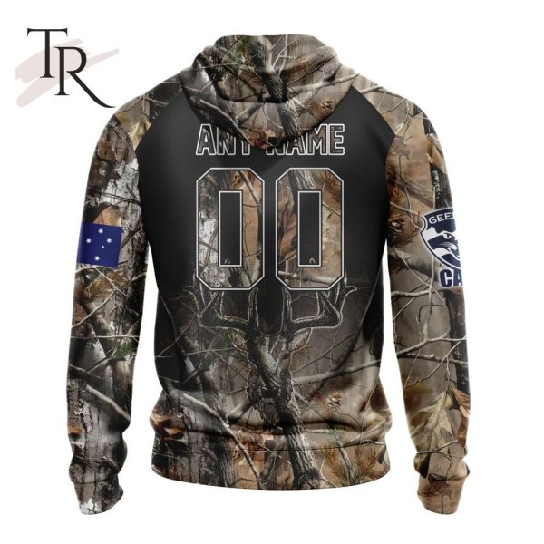 Personalized AFL Geelong Cats Special Camo Realtree Hunting Hoodie 3D