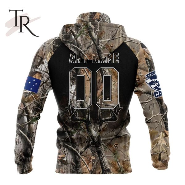 Personalized AFL Geelong Cats Special Camo Realtree Hunting Hoodie 3D