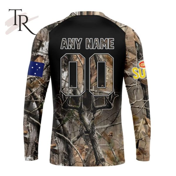 Personalized AFL Gold Coast Suns Special Camo Realtree Hunting Hoodie 3D
