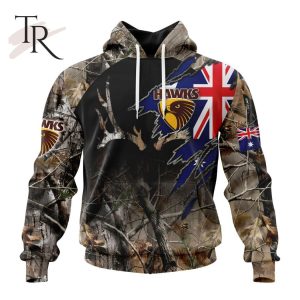 Personalized AFL Hawthorn Football Club Special Camo Realtree Hunting Hoodie 3D