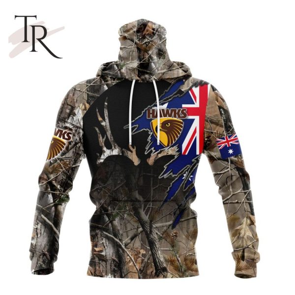 Personalized AFL Hawthorn Football Club Special Camo Realtree Hunting Hoodie 3D