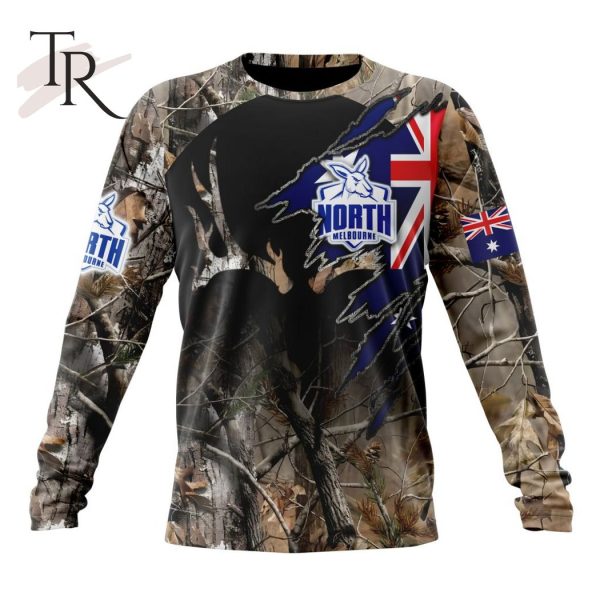 Personalized AFL North Melbourne Football Club Special Camo Realtree Hunting Hoodie 3D