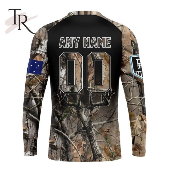 Personalized AFL Port Adelaide Football Club Special Camo Realtree Hunting Hoodie 3D