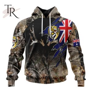 Personalized AFL Richmond Tigers Special Camo Realtree Hunting Hoodie 3D