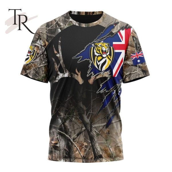 Personalized AFL Richmond Tigers Special Camo Realtree Hunting Hoodie 3D