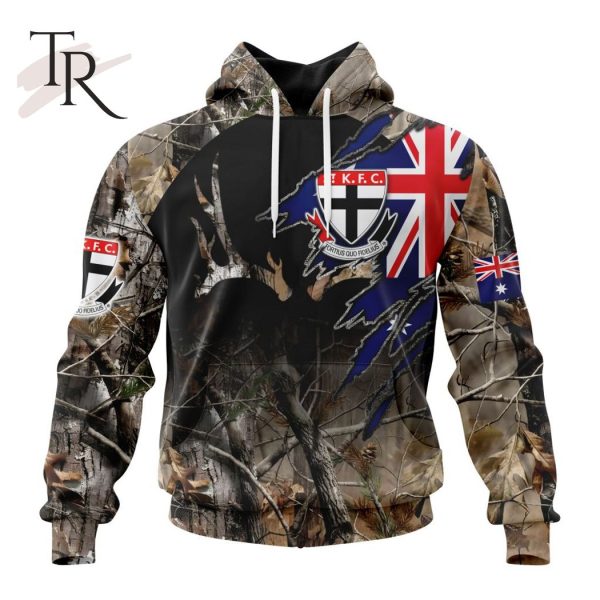 Personalized AFL St Kilda Football Club Special Camo Realtree Hunting Hoodie 3D