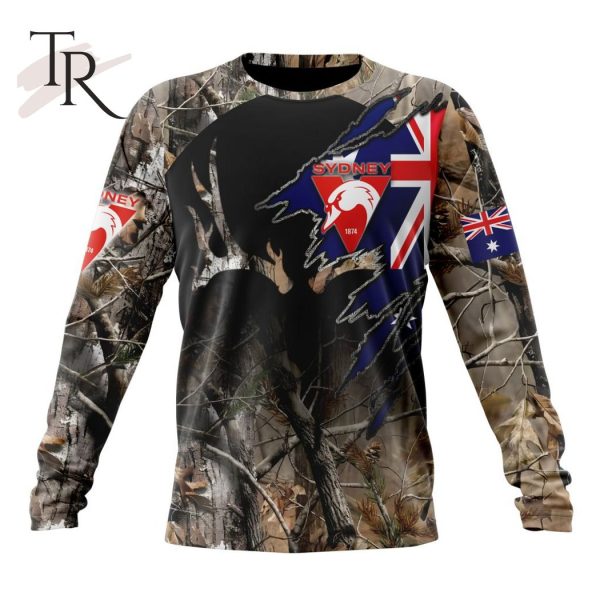 Personalized AFL Sydney Swans Special Camo Realtree Hunting Hoodie 3D