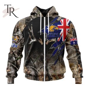 Personalized AFL West Coast Eagles Special Camo Realtree Hunting Hoodie 3D