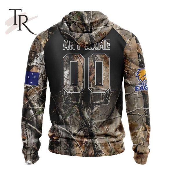 Personalized AFL West Coast Eagles Special Camo Realtree Hunting Hoodie 3D