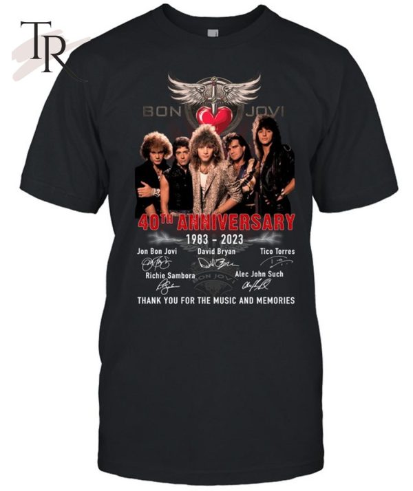 Bon Jovi 40th Anniversary 1983 – 2023 Thank You For The Memories Unisex T-Shirt – Limited Edition