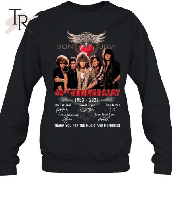 Bon Jovi 40th Anniversary 1983 – 2023 Thank You For The Memories Unisex T-Shirt – Limited Edition