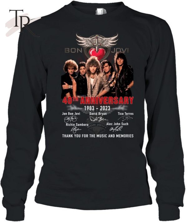 Bon Jovi 40th Anniversary 1983 – 2023 Thank You For The Memories Unisex T-Shirt – Limited Edition