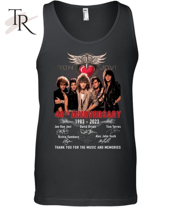 Bon Jovi 40th Anniversary 1983 – 2023 Thank You For The Memories Unisex T-Shirt – Limited Edition