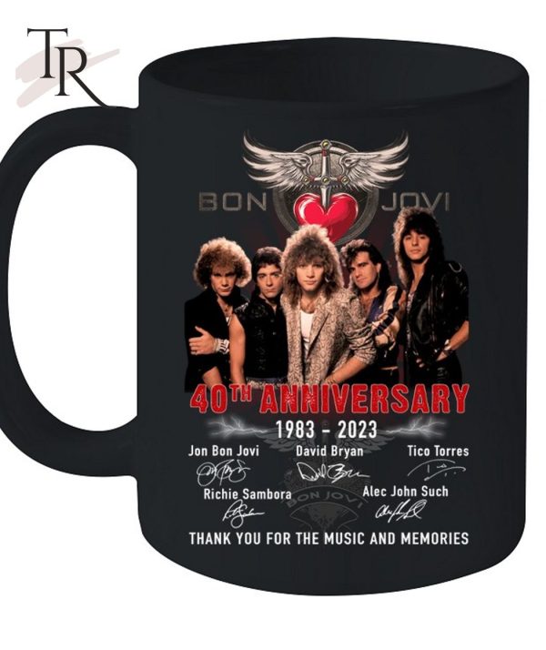 Bon Jovi 40th Anniversary 1983 – 2023 Thank You For The Memories Unisex T-Shirt – Limited Edition