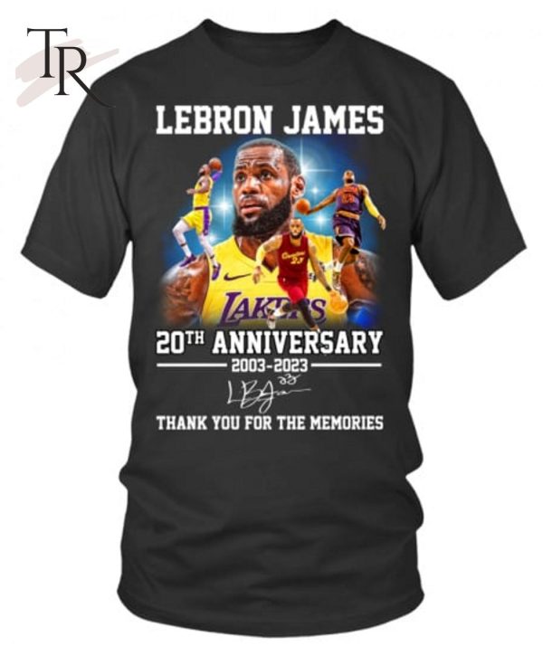 Lebron James 20th Anniversary 2003 – 2023 Thank You For The Memories Unisex T-Shirt – Limited Edition