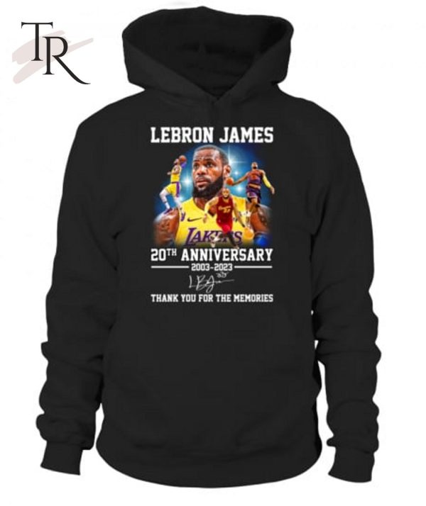 Lebron James 20th Anniversary 2003 – 2023 Thank You For The Memories Unisex T-Shirt – Limited Edition