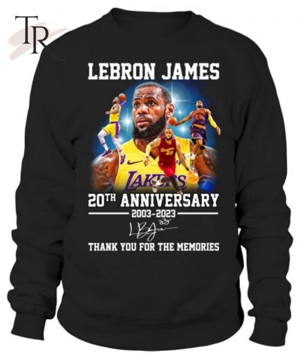 Lebron James 20th Anniversary 2003 – 2023 Thank You For The Memories Unisex T-Shirt – Limited Edition