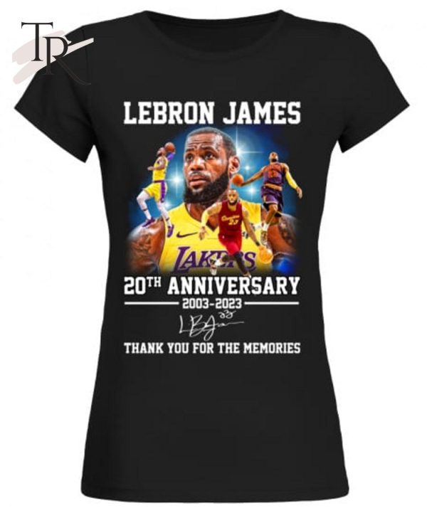 Lebron James 20th Anniversary 2003 – 2023 Thank You For The Memories Unisex T-Shirt – Limited Edition