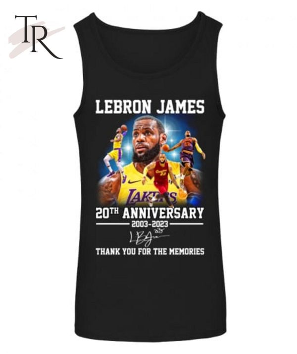 Lebron James 20th Anniversary 2003 – 2023 Thank You For The Memories Unisex T-Shirt – Limited Edition