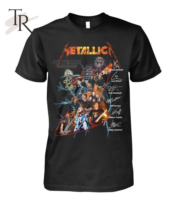 Metallica 42 Years 1981 – 2023 Signature Unisex T-Shirt – Limited Edition