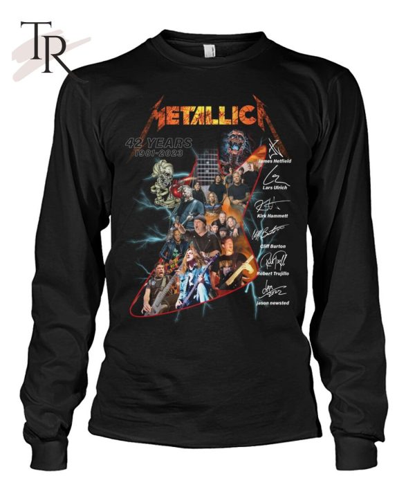 Metallica 42 Years 1981 – 2023 Signature Unisex T-Shirt – Limited Edition