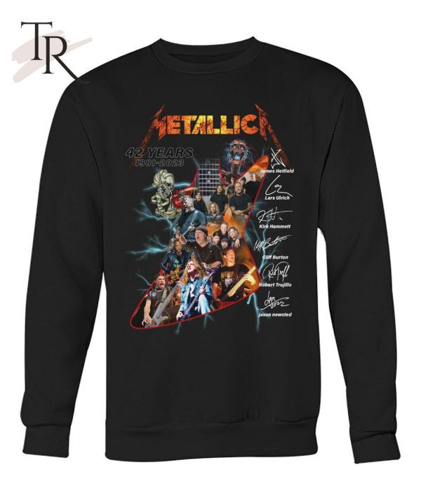 Metallica 42 Years 1981 – 2023 Signature Unisex T-Shirt – Limited Edition