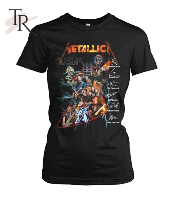 Metallica 42 Years 1981 – 2023 Signature Unisex T-Shirt – Limited Edition