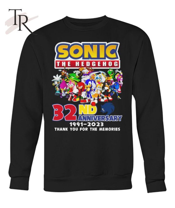 Sonic The Hedgehog 32nd Anniversary 1991 – 2023 Thank You For The Memories Unisex T-Shirt – Limited Edition