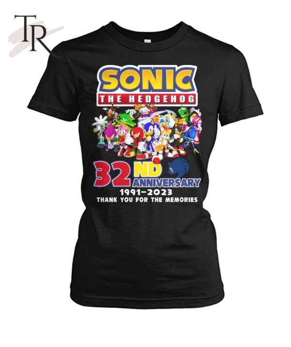 Sonic The Hedgehog 32nd Anniversary 1991 – 2023 Thank You For The Memories Unisex T-Shirt – Limited Edition