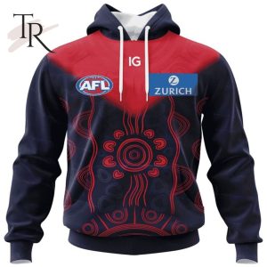 Personalized AFL Melbourne Football Club Special Indigenous Design Hoodie 3D