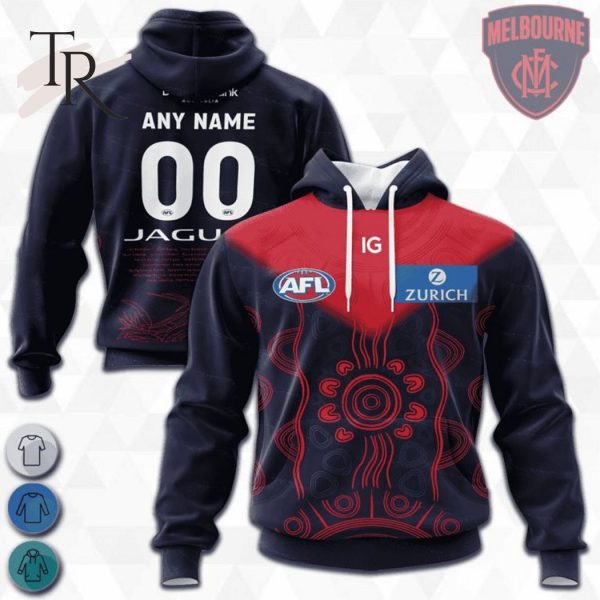 Personalized AFL Melbourne Football Club Special Indigenous Design Hoodie 3D