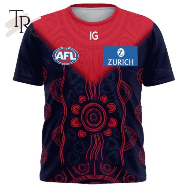 Personalized AFL Melbourne Football Club Special Indigenous Design Hoodie 3D