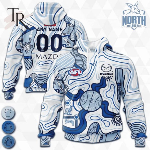 Personalized AFL North Melbourne Football Club Special Indigenous Design Hoodie 3D