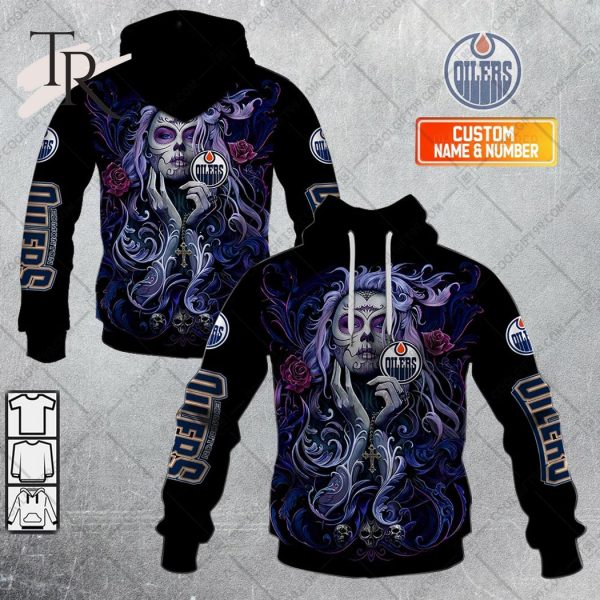 NHL Edmonton Oilers Tattoo Girl Artwork 2023 Unisex Hoodie, Tshirt