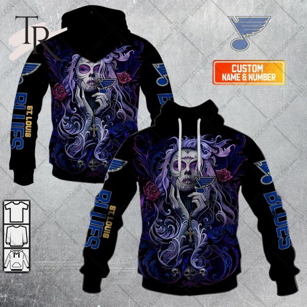 NHL St. Louis Blues Tattoo Girl Artwork 2023 Unisex Hoodie, Tshirt