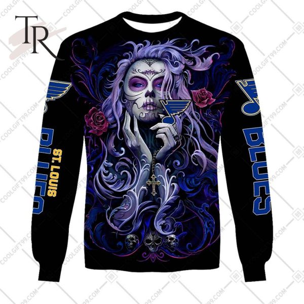 NHL St. Louis Blues Tattoo Girl Artwork 2023 Unisex Hoodie, Tshirt