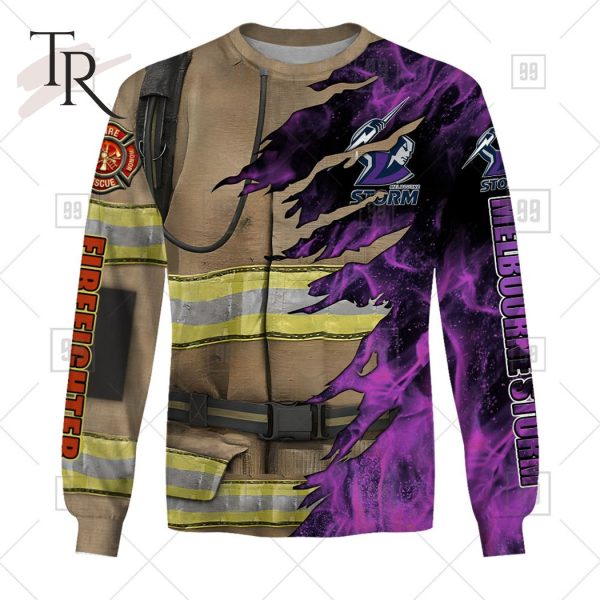 NRL Melbourne Storm Special Design With Firefighter Hoodie 3D