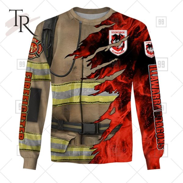 NRL ST George Illawarra Dragons Special Design With Firefighter Hoodie 3D