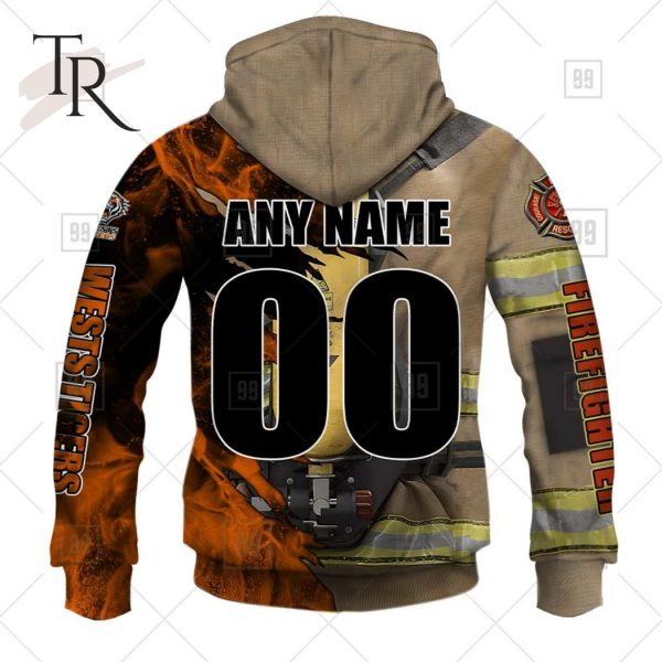 NRL Wests Tigers Special Design With Firefighter Hoodie 3D