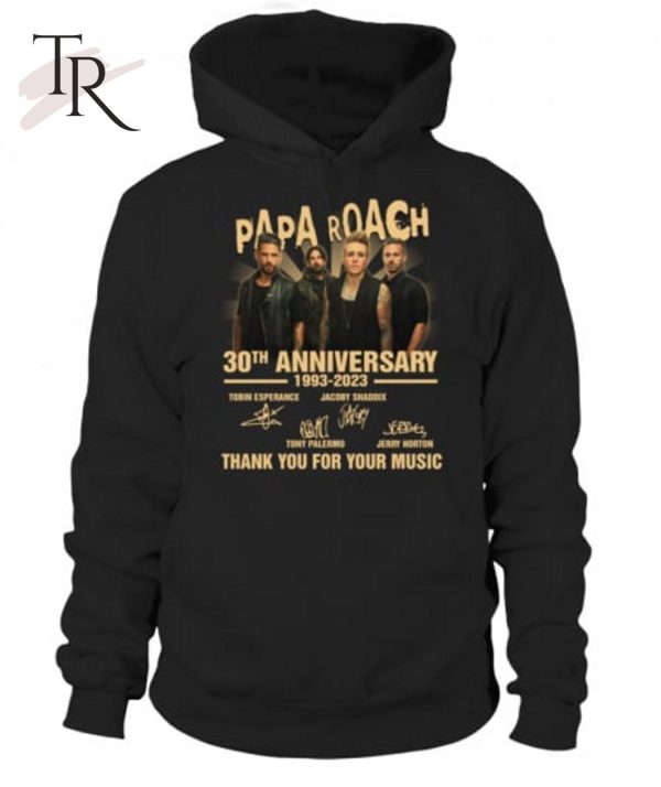 Papa Roach 30th Anniversary 1993 – 2023 Thank You For Your Music T-Shirt – Limited Edition