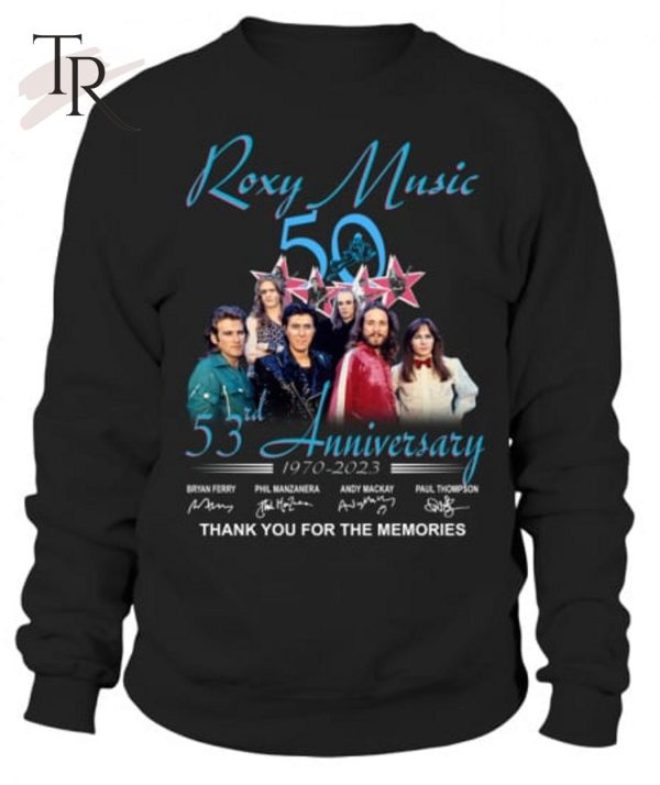 Roxy Music 53rd Anniversary 1970 – 2023 Thank You For The Memories T-Shirt – Limited Edition