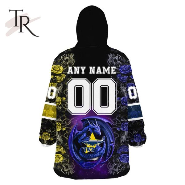 Custom Name And Number NRL North Queensland Cowboys Rose Dragon Oodie Blanket Hoodie