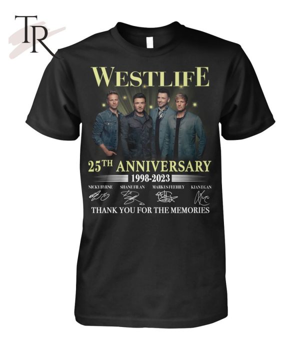 Westlife 25th Anniversary 1998 – 2023 Thank You For The Memories T-Shirt – Limited Edition